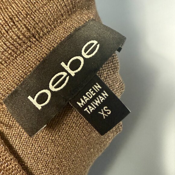 bebe Metallic Bronze Bandage Mini Skirt – Size XS - Picture 4 of 4